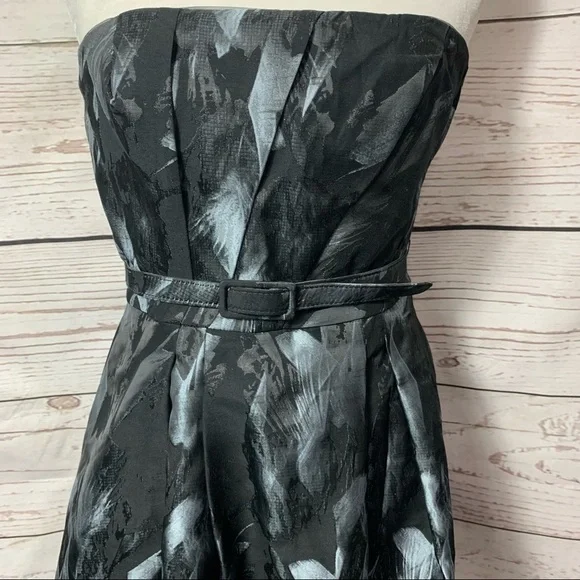 Nwt Whbm Strapless Feather Print Dress - Picture 4 of 9